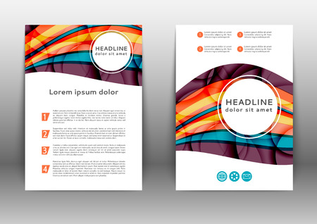 Color brochure design template with abstract lines and wavesのイラスト素材