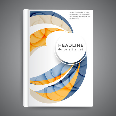 Color book design template. Annual report design with abstract lines and wavesのイラスト素材