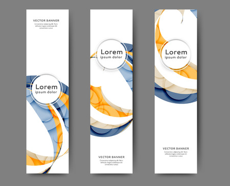 Set of abstract web banner templates with abstract lines and wavesのイラスト素材