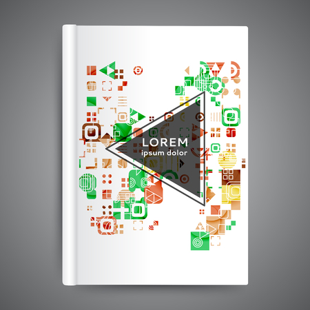 Color book design template. Annual report with geometric elementsのイラスト素材