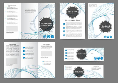 Set of color abstract brochure template with geometric elementsのイラスト素材