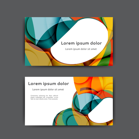 Color business card template with abstract lines and wavesのイラスト素材