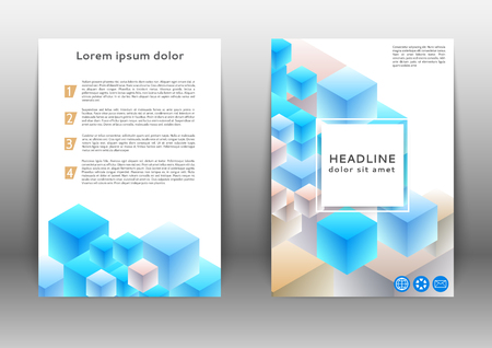 Abstract color brochure design template with geometric elementsのイラスト素材