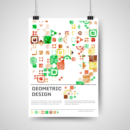 Abstract colorful poster design with geometric elementsのイラスト素材