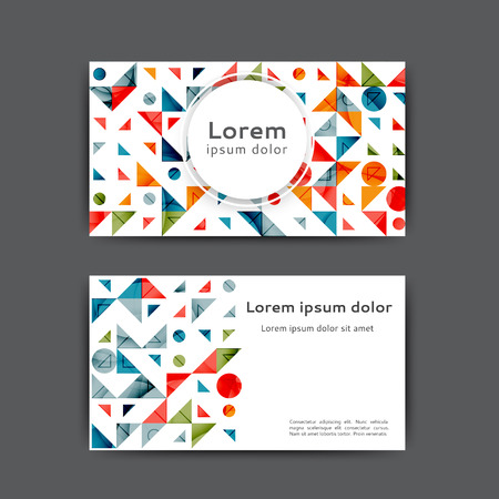 Color business card template with geometric elementsのイラスト素材