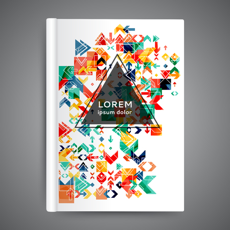 Color book design template. Annual report design with geometric elementsのイラスト素材