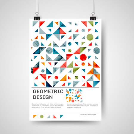 Abstract colorful poster design template with geometric elementsのイラスト素材
