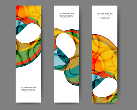 Set of abstract web banner templates with abstract lines and wavesのイラスト素材