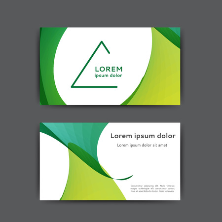 Color business card template with abstract lines and wavesのイラスト素材