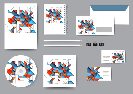 Abstract creative corporate identity template with geometric elementsのイラスト素材