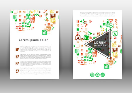Abstract color brochure design template with geometric elements のイラスト素材