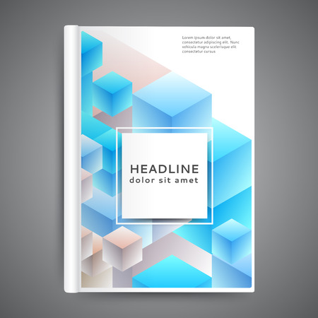 Color book design template. Annual report design with geometric elementsのイラスト素材