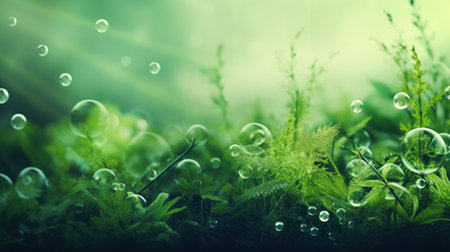Green medical abstract background with plants and biochemistry structureの素材