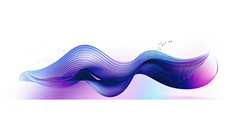 Abstract simple gradient wave background with blue color, technology innovation conceptの素材