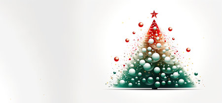 Fantasy banner with abstract christmas treeの素材