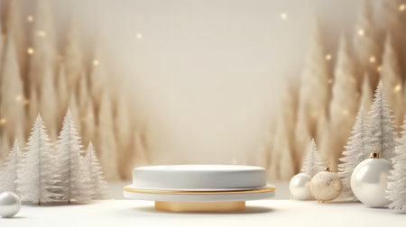 Luxury christmas empty podium for branding and packaging presentationの素材