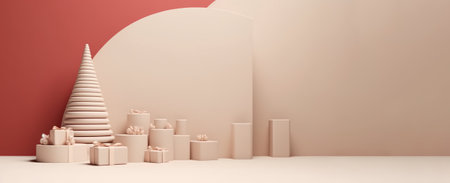 Christmas empty podium for branding and packaging presentationの素材