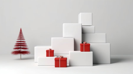 Christmas empty podium for branding and packaging presentationの素材