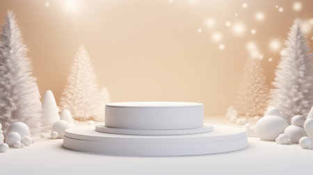Luxury christmas empty podium for branding and packaging presentationの素材