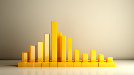 Yellow graph growing. Business success conceptの素材