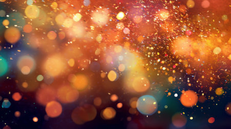 Holiday background with bokeh and sparkleの素材