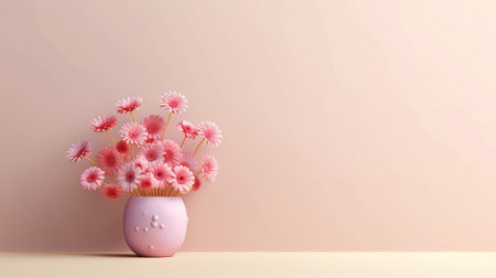 Women Day or Valentine day flowers composition with heart on pastel backgroundの素材
