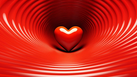 Abstract background with 3d red heart, symbol of loveの素材