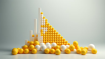 Yellow graph growing. Business success conceptの素材