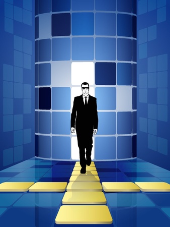Businessman on the golden wayのイラスト素材