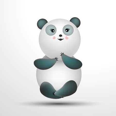 Little cute pandaのイラスト素材