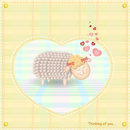 Little Sheep In Loveのイラスト素材
