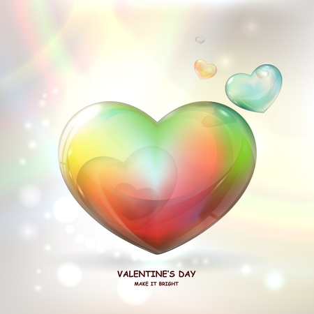 Bright Glass Heart for Valentine's Dayのイラスト素材