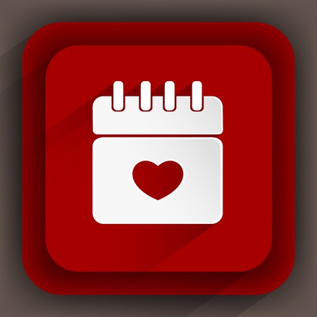 Valentine\'s day concept illustration with calendar and heart symbol. Eps10 vector illustrationのイラスト素材