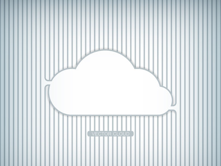Vector Illustration of Paper Cloud on Striped Backgroundのイラスト素材