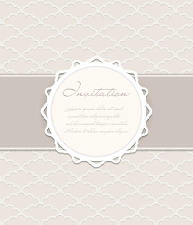 Vintage Vector Background with Paper Frame. Seamles Pattern on the Background.のイラスト素材