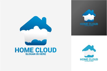 Home Cloud Logo Template Designのイラスト素材