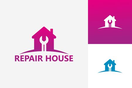 Repair House Logo Template Design Vector, Emblem, Design Concept, Creative Symbol, Iconのイラスト素材