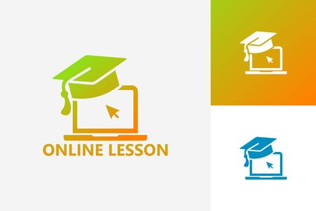 Online Lesson Logo Template Design Vector, Emblem, Design Concept, Creative Symbol, Iconのイラスト素材