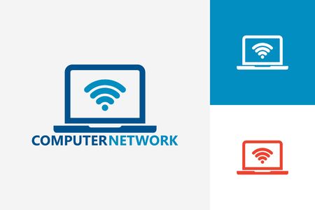 Computer Network Logo Template Design Vector, Emblem, Design Concept, Creative Symbol, Iconのイラスト素材