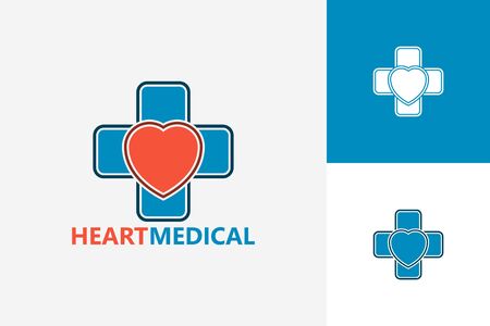 Heart Medical Logo Template Design Vector, Emblem, Design Concept, Creative Symbol, Iconのイラスト素材