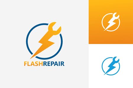Flash Repair Logo Template Design Vector, Emblem, Design Concept, Creative Symbol, Iconのイラスト素材