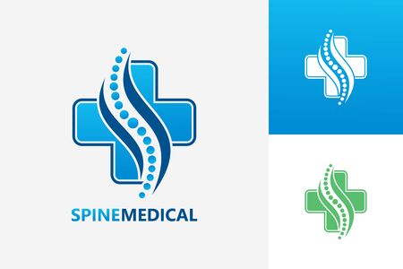 Spine Medical Logo Template Design Vector, Emblem, Design Concept, Creative Symbol, Iconのイラスト素材