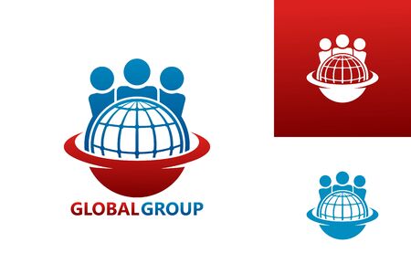 Global Group Logo Template Design Vector, Emblem, Design Concept, Creative Symbol, Iconのイラスト素材