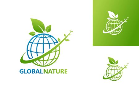 Global Nature Logo Template Design Vector, Emblem, Design Concept, Creative Symbol, Iconのイラスト素材