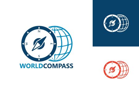 World Compass Logo Template Design Vector, Emblem, Design Concept, Creative Symbol, Iconのイラスト素材