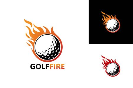Golf Fire Logo Template Design Vector, Emblem, Design Concept, Creative Symbol, Iconのイラスト素材