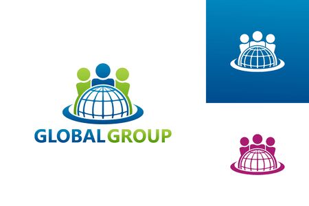 Global Group Logo Template Design Vector, Emblem, Design Concept, Creative Symbol, Iconのイラスト素材