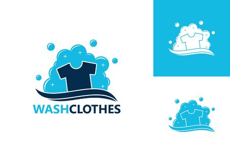 Wash Clothes Logo Template Design Vector, Emblem, Design Concept, Creative Symbol, Iconのイラスト素材