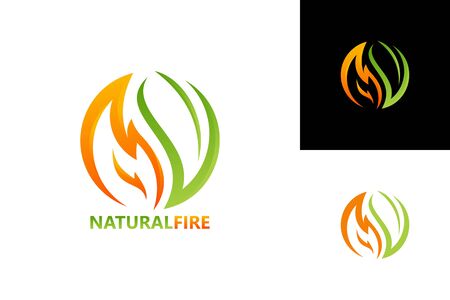 Nature Fire Logo Template Design Vector, Emblem, Design Concept, Creative Symbol, Iconのイラスト素材