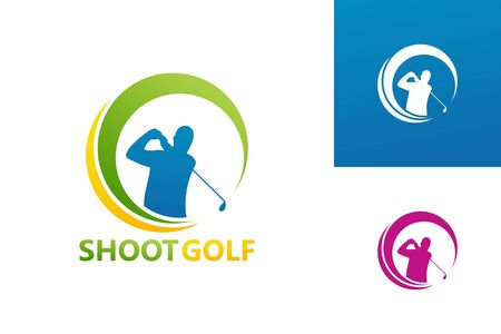 Shoot Golf Logo Template Design Vector, Emblem, Design Concept, Creative Symbol, Iconのイラスト素材